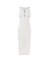 Elisabetta Franchi Fitted Midi Dress With Cut-out Details In White