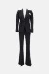 Elisabetta Franchi Tailored Black Suit With Fitted Blazer And Straight-leg Trousers In Black