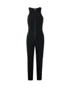 Elisabetta Franchi Zip-front Halterneck Jumpsuit In Black