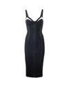 Elisabetta Franchi Adjustable Straps Bustier Cut-out Midi Pencil In Black