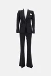Elisabetta Franchi Tailored Black Suit With Fitted Blazer And Straight-leg Trousers In Black