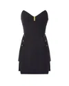 Elisabetta Franchi Black Lightweight Crepe Bustier Dress In Black