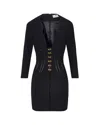 Elisabetta Franchi Dress In Neoprene Fabric With Corset Details In Black