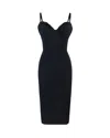Elisabetta Franchi Slim-fit Midi Dress With Satin Bow Details In Blue