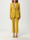Elisabetta Franchi Suit With Logo Decoration In Yellow