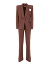 Elisabetta Franchi Structured Blazer And Flared Trousers Suit In Gold