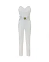 Elisabetta Franchi Jumpsuit With Macro Bow In White