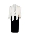 Elisabetta Franchi Viscose Blend Midi Dress With Detachable Skirt In White