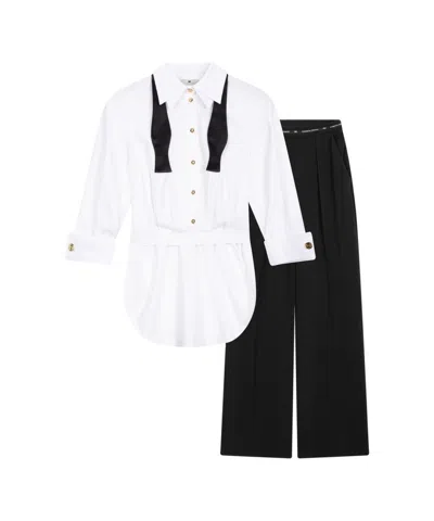 Elisabetta Franchi Suit With Bow Details In White