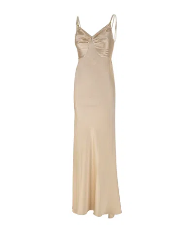 Elisabetta Franchi Suspender Dress In Neutral