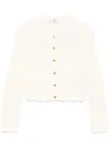 Elisabetta Franchi Cardigan With Pointelle Processing In White