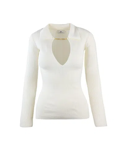 Elisabetta Franchi Sweater In White