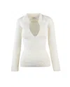 Elisabetta Franchi Polo-neck Chain-detail Top In White