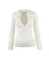 Elisabetta Franchi Polo-neck Chain-detail Top In White