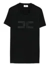 Elisabetta Franchi Logo-embroidered T-shirt In Black
