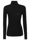 Elisabetta Franchi Ribbed Turtleneck Sweater Sweaters And Cardigans Black In Black