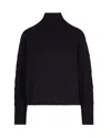 Elisabetta Franchi High-neck Wool And Cashmere Sweater With Jacquard Diamond Pattern In Black
