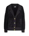 Elisabetta Franchi Textured Cardigan In Black
