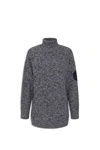 Elisabetta Franchi Navy Blue Turtleneck Sweater In Blue