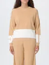 Elisabetta Franchi Tricot Crewneck Sweater In Neutral