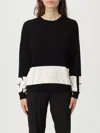 Elisabetta Franchi Inlaid Logos Colour-block Crewneck Sweater In Black