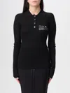 Elisabetta Franchi Collared Top With Ribbed Texture And Sleeves In Black