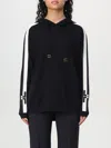 Elisabetta Franchi Side-stripe Hooded Jumper In Schwarz