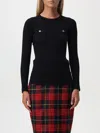 Elisabetta Franchi Knitted Silk And Viscose Top In Schwarz
