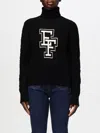 Elisabetta Franchi Logo Intarsia Roll Neck Jumper In Schwarz