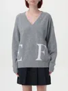 Elisabetta Franchi Logo-intarsia Wool Jumper In Grey