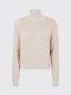 Elisabetta Franchi High-neck Bouclé-knit Sweater In Orange