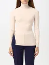 Elisabetta Franchi Viscose Turtleneck With Buttons On The Side In Milch