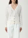 Elisabetta Franchi Crystal Cardigan Sweaters And Cardigans White In White
