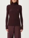 Elisabetta Franchi Turtleneck Sweater With Pocket In Burgundy