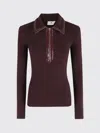 Elisabetta Franchi Tricot Sweater With Zippered Front And Contrast Trim In Multi