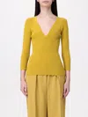 Elisabetta Franchi Ribbed Sweater With Necklace In Yellow