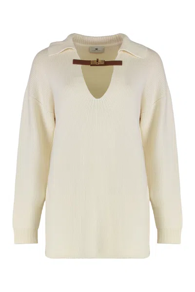 Elisabetta Franchi Max Mara Cral Sweatshirt In Neutral