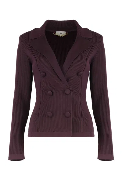 Elisabetta Franchi Sweater In Viscose With Shiny Details In Purple