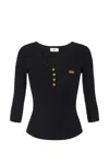 Elisabetta Franchi Micro Ribbed Sweater With Pocket In Black