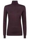 Elisabetta Franchi Wool Blend Turtle-neck Sweater In Brown