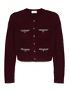 Elisabetta Franchi Cardigan In Rouge Noire Boucle In Red