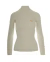 Elisabetta Franchi Maglia A Costine Con Taschino Avorio In Neutral