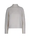 Elisabetta Franchi High-neck Knit Sweater With Jacquard Diamond Pattern In Gray