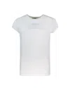 Elisabetta Franchi Crew Neck Modal T-shirt With Embroidered Thread In White