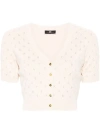 Elisabetta Franchi Sweater With Rhinestones In Neutrals