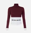 Elisabetta Franchi Sweater With Shirt Effect Bottom In Brown