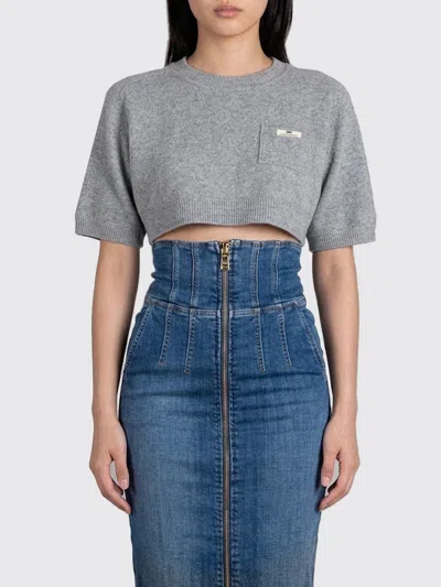 Elisabetta Franchi Sweater Woman Color Grey In Gray