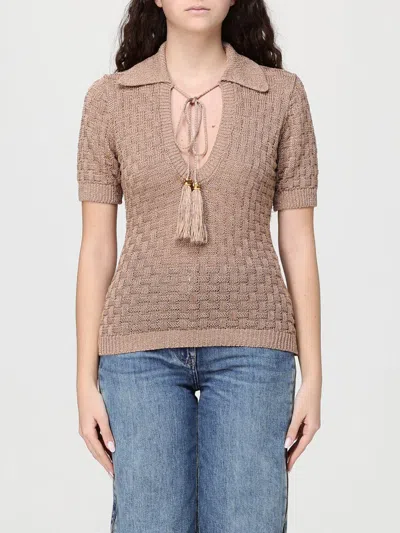 Elisabetta Franchi Basket-weave Tassel-detail Polo Shirt In Multi