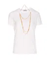 Elisabetta Franchi Logo T-shirt With Gold Chain Detail