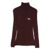 Elisabetta Franchi Turtleneck Sweater With Pocket In Burgundy